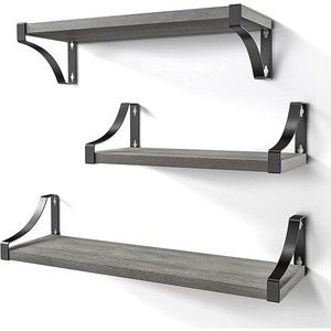 Floating Shelves Wall Mounted Set of 3, Rustic Wood Wall
